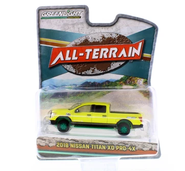 GREEN MACHINE 2018 Nissan Titan XD Pro-4X, Yellow - Greenlight 35250E/48 - 1/64 Scale Diecast Model Toy Car