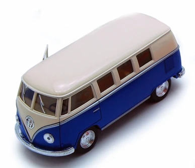 1962 Volkswagen Classical Bus, Blue - Kinsmart 5377D - 1/32 Diecast Car (Brand New, but NOT IN BOX)
