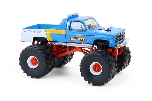 1983 Chevy C30 Monster Truck "Holman's Beast", Blue /White - Greenlight 49160B/48 - 1/64 Scale Diecast Model Toy Car