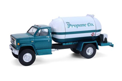 1982 Chevy C-60 Propane Truck, Green/White - Greenlight 45200B/48 - 1/64 Scale Diecast Model Toy Car