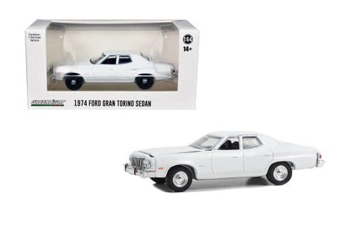 1974 Ford Gran Torino - Plain, White - Greenlight 43012/100 - 1/64 Scale Diecast Model Toy Car