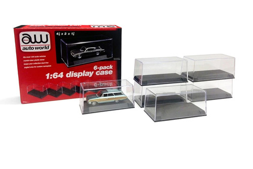 Collectible Display Showcases (6-Pack), Black - Auto World AWDC008/12 - 1/64 Scale Display Case