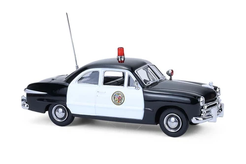1949 Ford Custom Police Car "LAPD (Los Angeles Polie Department)", Black/White - Greenlight 86642 - 1/43 Scale Diecast Model Toy Car