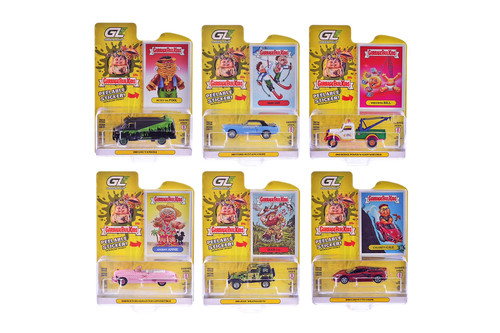 Box of 6 Garbage Pail Kids Series 8 Assortment - Greenlight 54120/6 - 1/64 Scale Diecast Model Toy Cars