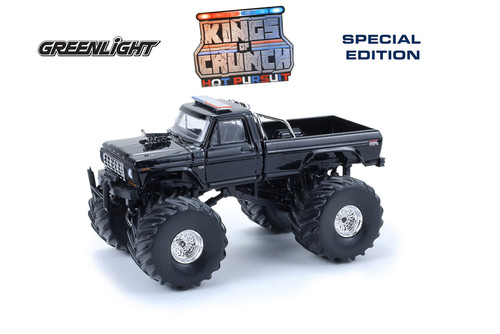 1979 Ford F-250 Monster Truck "Shelby Township Police, Michigan", Black - Greenlight 49170B/48 - 1/64 Scale Diecast Model Toy Car