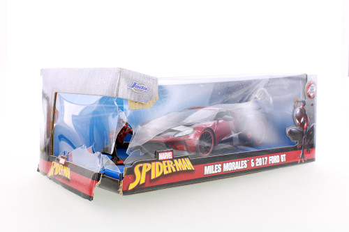 2007 Ford GT with Miles Morales Spider Man Figure - R-23869 - 1/24 Scale Diecast Model Toy Car