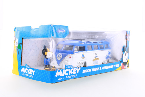 1962 Volkswagen T1 Bus w/ Mickey Mouse Figure  - Jada Toys R-23876 - 1/24 scale Diecast Car
