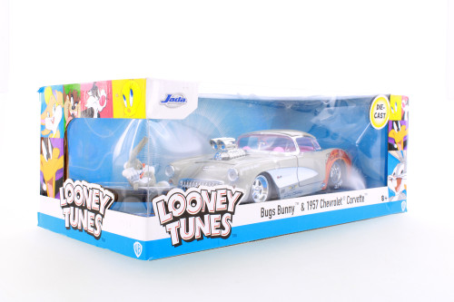 1957 Chevy Corvette w/Bugs Bunny Figure, Looney Tunes - Jada Toys R-23874 - 1/24 scale Diecast Car