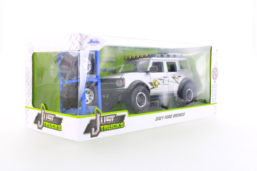 2021 Ford Bronco with Extra Wheels, Gray Metallic - Jada Toys R-23881 - 1/24 scale Diecast Car