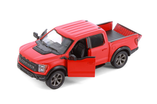 2022 Ford F-150 Raptor Pickup Truck, Red - Kinsmart 5436DM - 1/46 Scale Diecast Model Toy Car