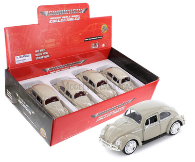1966 Volkswagen Classic Beetle, Beige - Showcasts® 77223D - 1/24 Scale Diecast Model Toy Car
