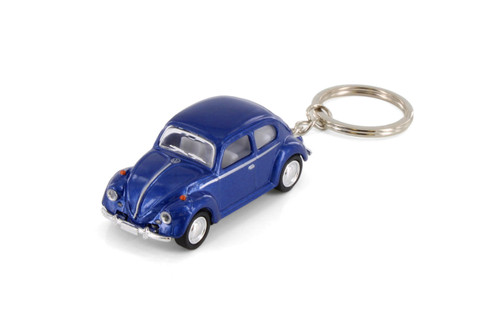 1967 Volkswagen Classic Beetle Key Chain, Blue - Kinsmart 2540DK - 2.5" Scale Diecast Model Toy Car