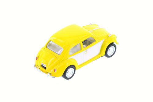 1967 Volkswagen Classical Beetle Hardtop, Yellow - Kinsmart 2540DC/2 - 1/64 Scale Diecast Model Toy Car