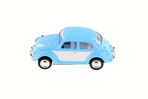 1967 Volkswagen Classical Beetle Hardtop, Light Blue - Kinsmart 2540DC/2 - 1/64 Scale Diecast Model Toy Car