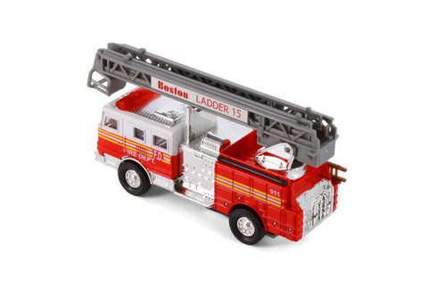 Boston Fire Engine, White - Showcasts 9921BS - 4.75" Scale Diecast Model Car