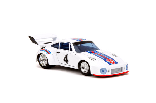 Transformers Porsche 935 Turbo #4 "Jazz", White - Jada Toys 34793 - 1/32 Scale Diecast Model Toy Car