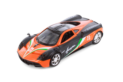 Box of 4 Pagani Huayra #23 "GT Racing", Orange/Black - Showcasts 73798D - 1/24 Scale Diecast Model Toy Cars