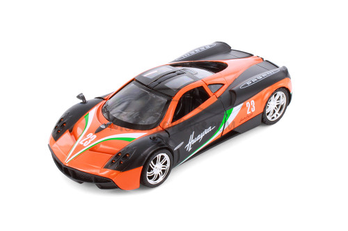 Box of 4 Pagani Huayra #23 "GT Racing", Orange/Black - Showcasts® 73798D - 1/24 Scale Diecast Model Toy Cars