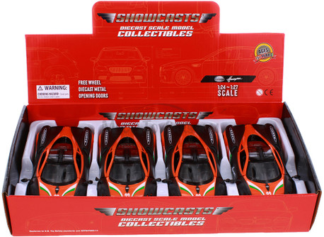 Box of 4 Pagani Huayra #23 "GT Racing", Orange/Black - Showcasts® 73798D - 1/24 Scale Diecast Model Toy Cars