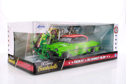 1953 Chevy Bel Air with Poison Ivy Figurine, Poison Ivy - R-23929 - 1/24 scale Diecast Model Toy Car