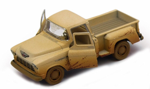 1955 Chevy Stepside Muddy Pickup, Tan - Kinsmart 5330DY - 1/32 Scale Diecast Model Replica