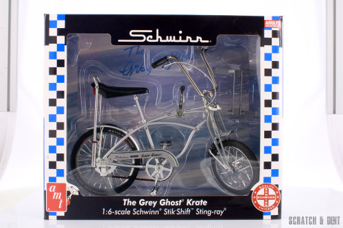 1971 Schwinn Stik-Shift Sting-Ray "The Grey Ghost Krate", Gray - AMT R-23947 1/6 scale Diecast Bike