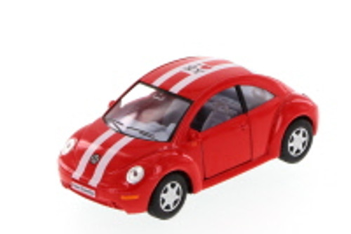 I Love New York Volkswagen New Beetle Hard Top, Red - Kinsmart 5028W-ILNY - 1/32 Scale Diecast Car
