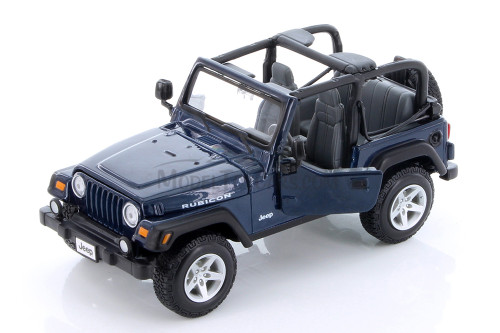 Jeep Wrangler Rubicon Convertible, Blue, Showcasts 34245 - 1/27 Scale Diecast Car (1 car, no box)