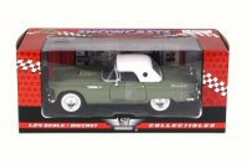 1956 Ford Thunderbird Closed Convertible, Green - Motor Max 73312W - 1/24 Scale Diecast Model Toy Car