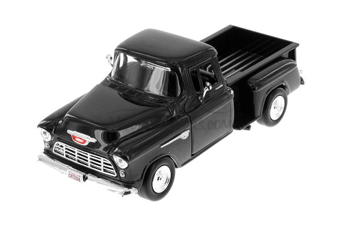 1955 Chevy® 5100 Stepside™ Pick Up, Black - Showcasts® 73236W - 1/24 Scale Diecast Model Toy Car