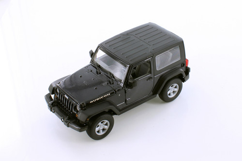 2007 Jeep Wrangler, Black - Welly 22489HW-GRY - 1/24 Scale Diecast Model Toy Car
