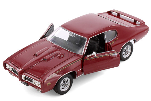 1969 Pontiac GTO, Red - Welly 22501WR - 1/24 Scale Diecast Model Toy Car