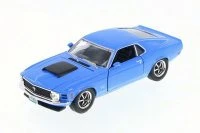 1970 Ford Mustang Boss 429 Hard Top, Blue - Motormax 73303/16D - 1/24 scale Diecast Model Toy Car