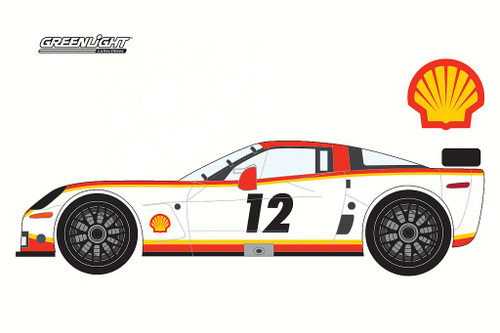 Shell Oil 2009 Chevy Corvette CR6, Orange w/White - Greenlight 29907 - 1/64 Scale Diecast Car