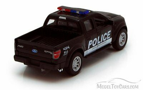 2013 Ford F-150 SVT Raptor SuperCrew Pickup Truck, Police, Black - Kinsmart 5365DPR - 1/46 scale Diecast Model Toy Car