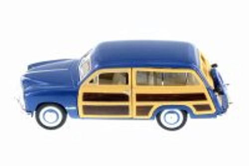 1949 Ford Woody Wagon, Royal Blue - Kinsmart 5402D - 1/40 Scale Diecast Model Toy Car