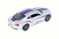 2012 Bentley Continental GT Speed w/Decals, Silver/Blue - Kinsmart 5369DF - 1/38 Scale Diecast Car