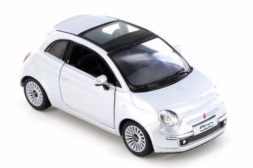 FIAT 500 1:24 Scale Diecast Model Toy Car Miniature White