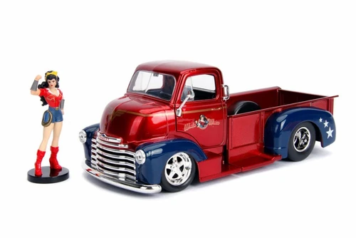 1952 Chevrolet COE Pickup w/Wonder Woman Figurine, 30453 - 1/24 scale Diecast Model Toy Car