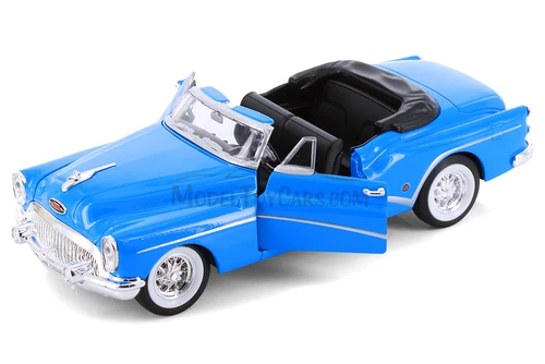 1953 Buick Skylark Open Convertible, Blue - Welly 24027C/H/4D - 1/24 Scale Diecast Model Toy Car