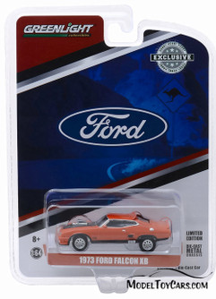 1973 Ford Falcon XB Custom, Orange w/Black Stripes - Greenlight 30041 - 1/64 scale Diecast Car
