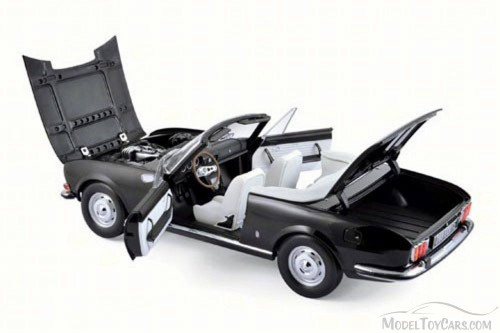 1971 Peugeot 504 Cabriolet Convertible, Black - Norev 184784 - 1/18 Scale Diecast Model Toy Car