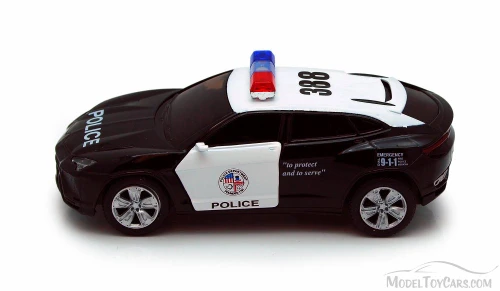 Lamborghini Urus Police Hard Top, Black & White - Kinsmart 5368DP - 1/38 Scale Diecast Model Replica