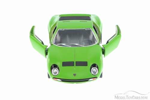 1971 Lamborghini Miura P400 SV Hard Top, Green - Kinsmart 5390D - 1/34 Scale Diecast Model Toy Car