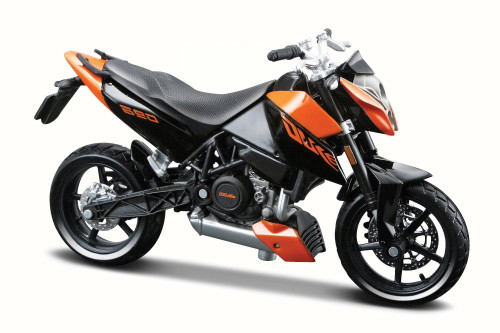 KTM 690 Duke Racing Motorcycle, Black w/ Orange - Maisto 31300/690 - 1/18 Scale Diecast Motorcycle