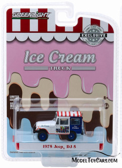 1975 Jeep DJ-5 Ice Cream Truck, White and Blue - Greenlight 30005/48 - 1/64 Scale Diecast Car