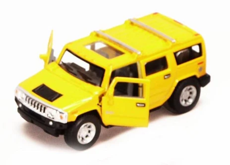 2008 Hummer H2 SUV, Yellow - Kinsmart 5337D - 1/40 scale Diecast Car (Brand New, but NOT IN BOX)