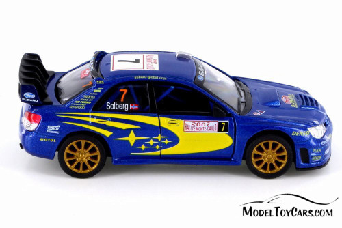 2007 Subaru Impreza WRC, Blue w/ Decals - Kinsmart 5072/5D - 1/36 Scale Diecast Model Toy Car