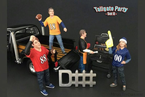 Four Figure Tailgate and Barbeque Set - American Diorama 77595 - 1/18 Scale Diecast Model Toy Car