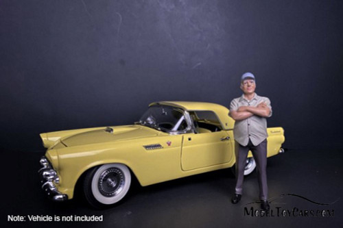 Weekend Car Show Figure II, Gray - American Diorama 38210 - 1/18 scale Figurine - Diorama Accessory